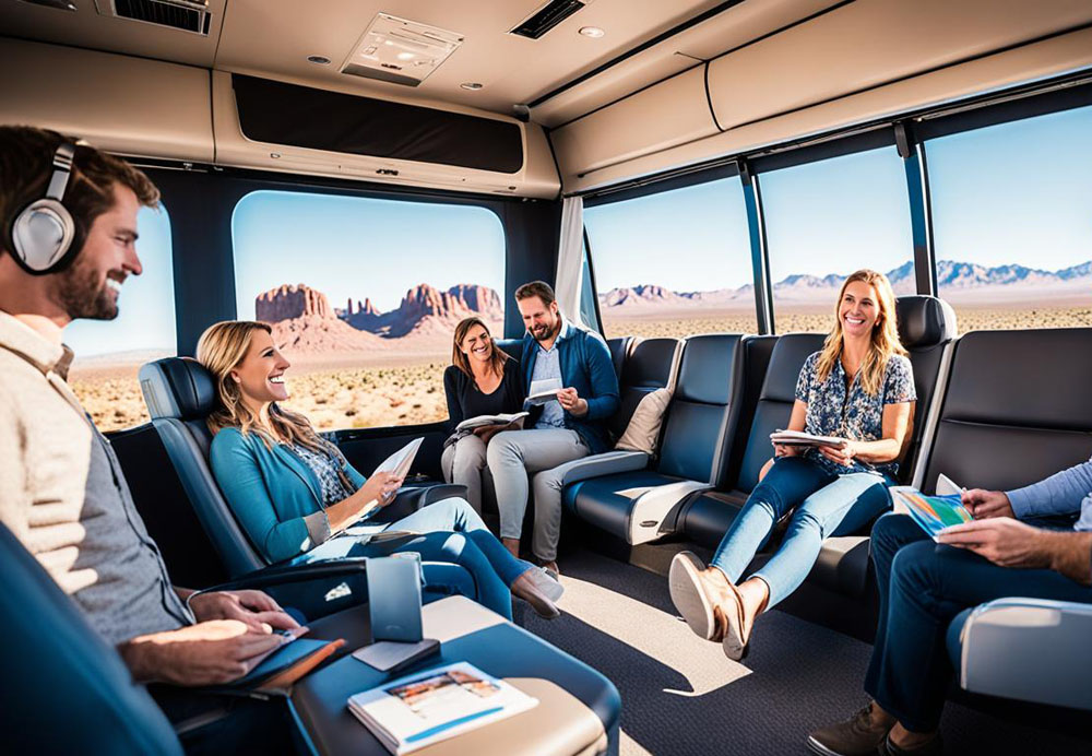 Climate-controlled charter bus for Phoenix group travel